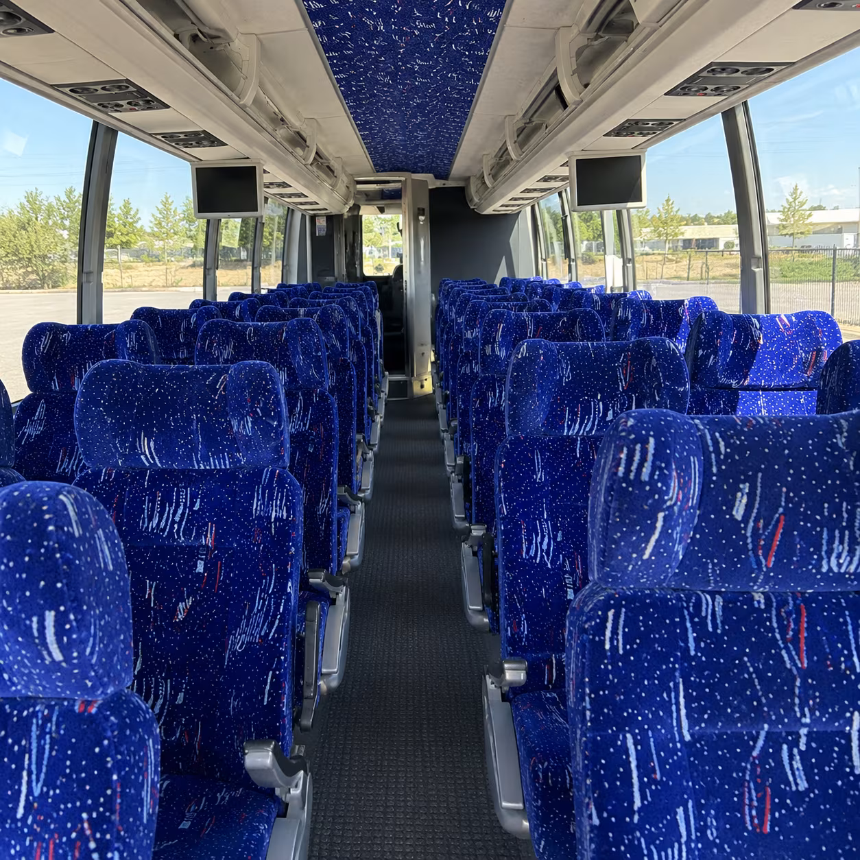 largo charter bus rental interior